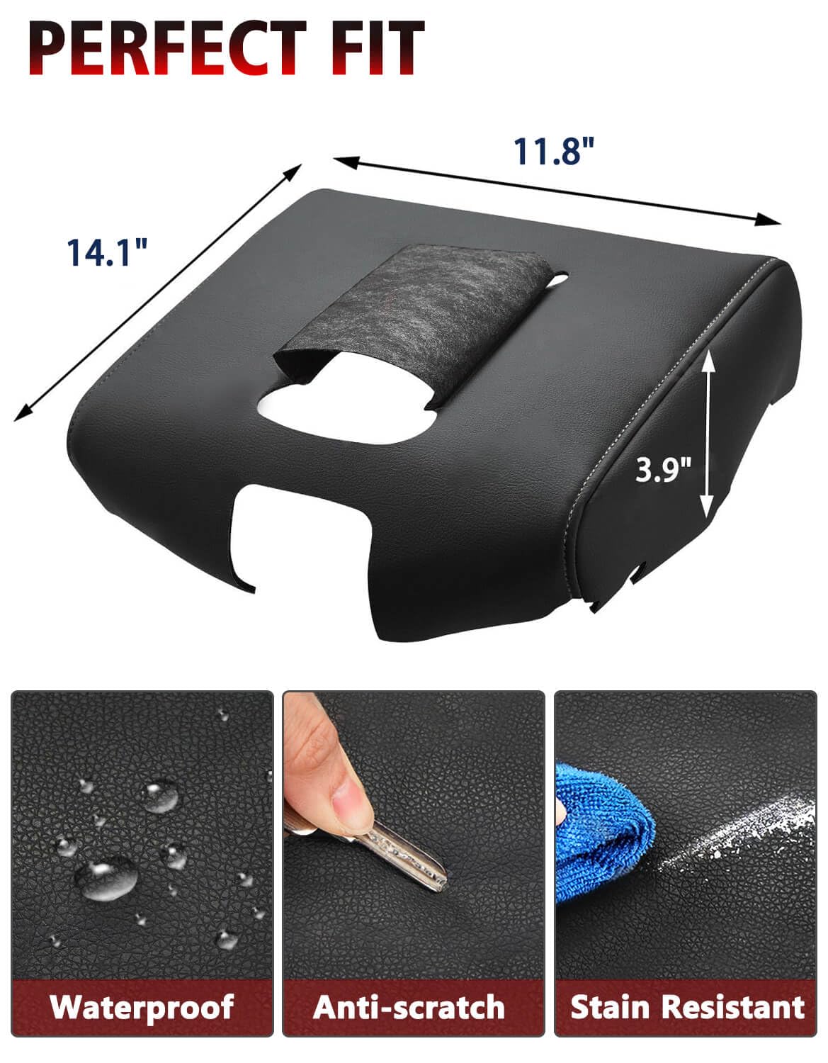 KBH Auto armrest material close-up emphasizing soft, comfortable touch