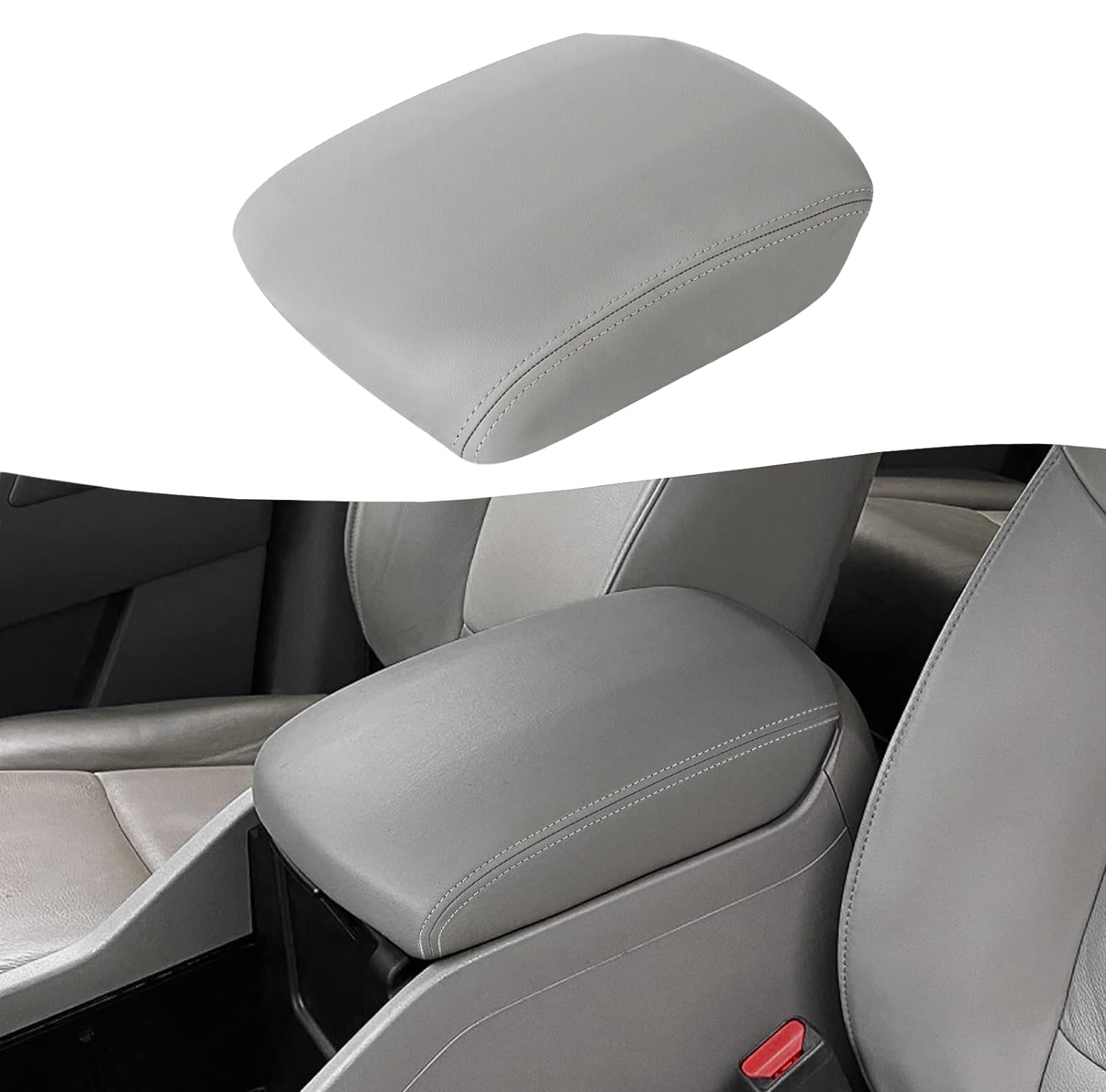 KBH console lid cover for Honda Pilot 2009-2015 shows anti-scratch protection in gray vinyl
