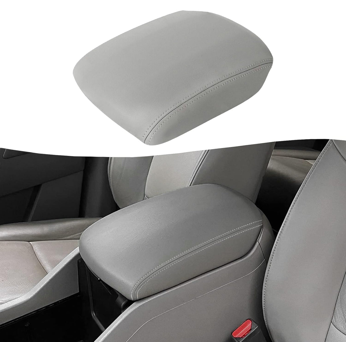 KBH console lid cover for Honda Pilot 2009-2015 shows anti-scratch protection in gray vinyl