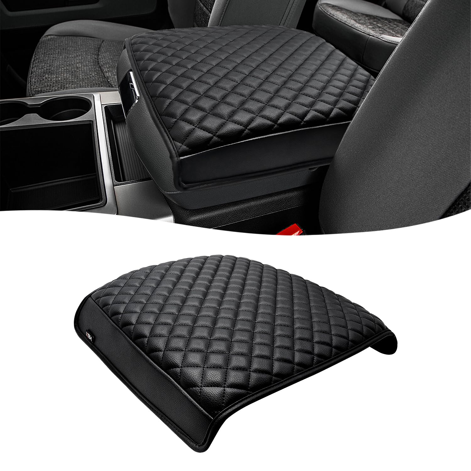 KBH center console armrest cover on a Dodge Ram protecting the console from wear