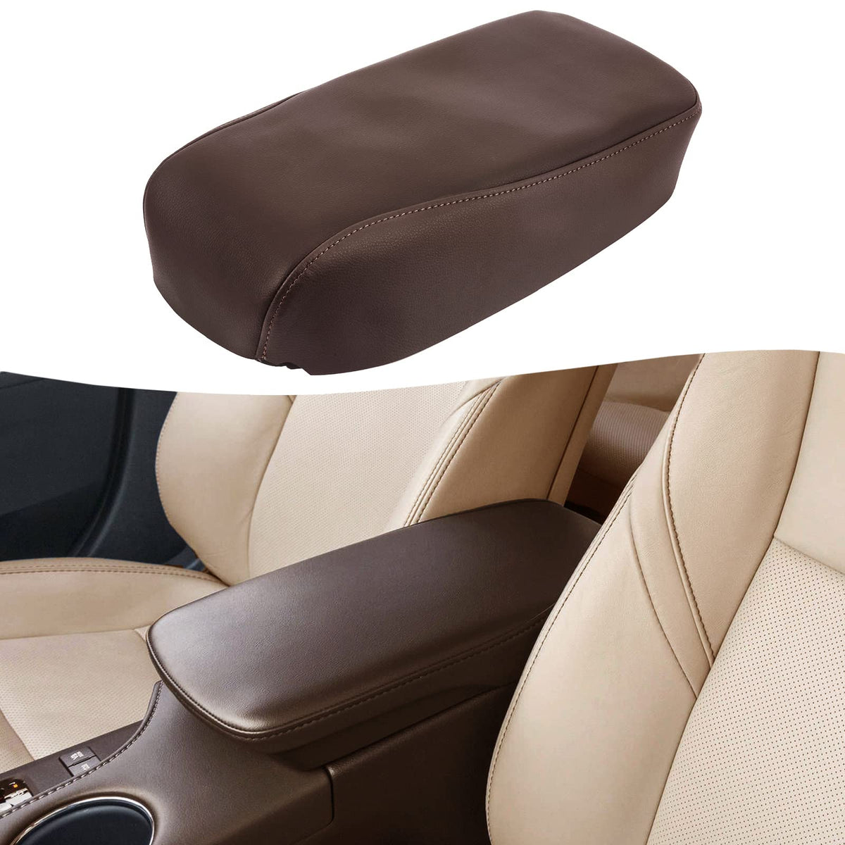 KBH center console armrest cover for Toyota Avalon protects the lid with durable vinyl leather