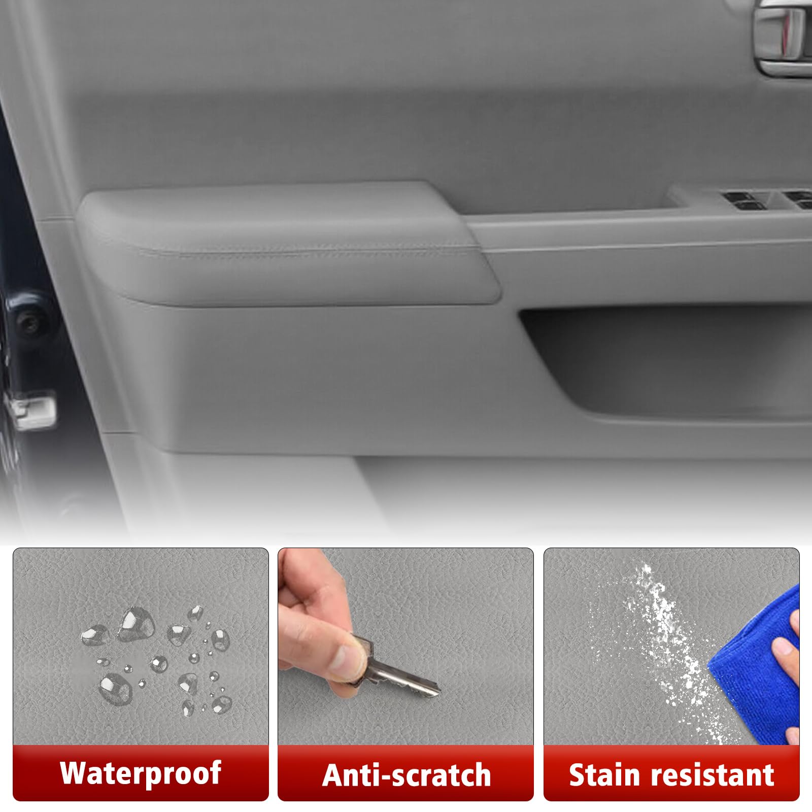 KBH easy installation armrest cover simplifies DIY replacement.