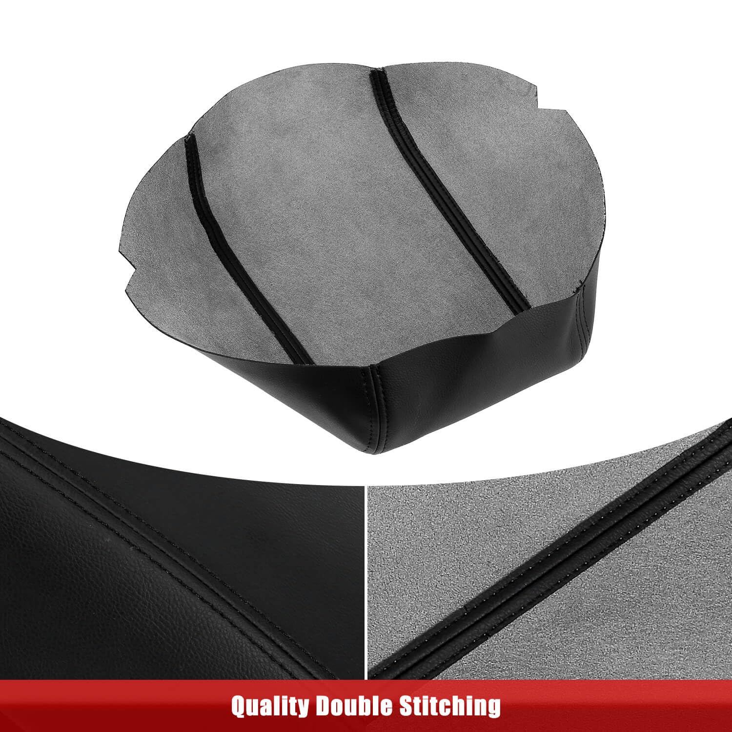 KBH leather vinyl replacement cover on console lid elevates interior aesthetics.