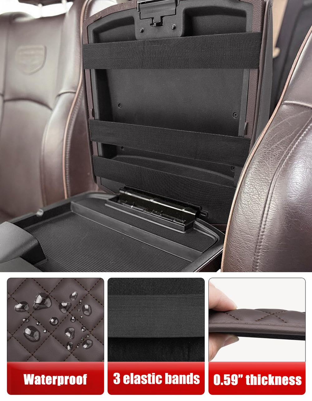 Soft to touch armrest cushion provides relaxed support on highway drives.