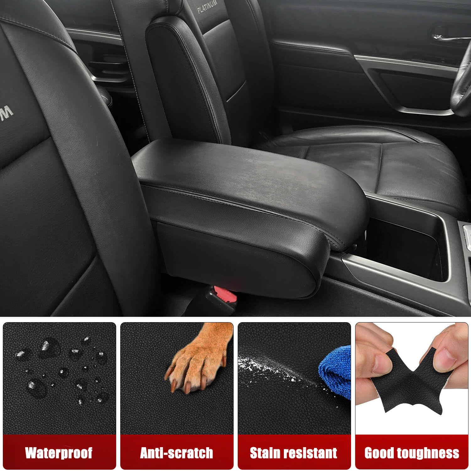 KBH Nissan Titan/Armada armrest cover easy tool-free installation.