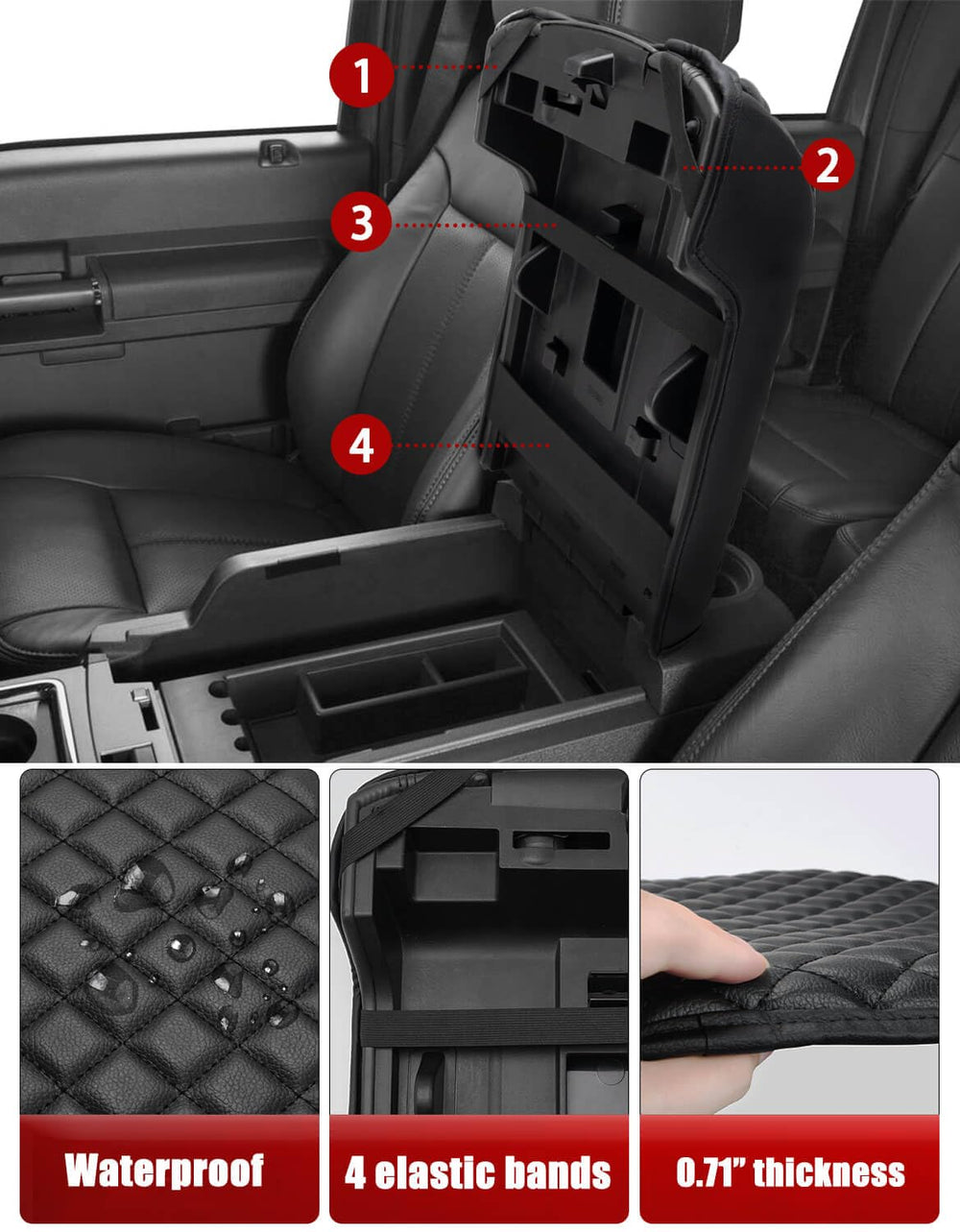 KBH black vinyl leather feel adds premium touch to Ford Super Duty interior