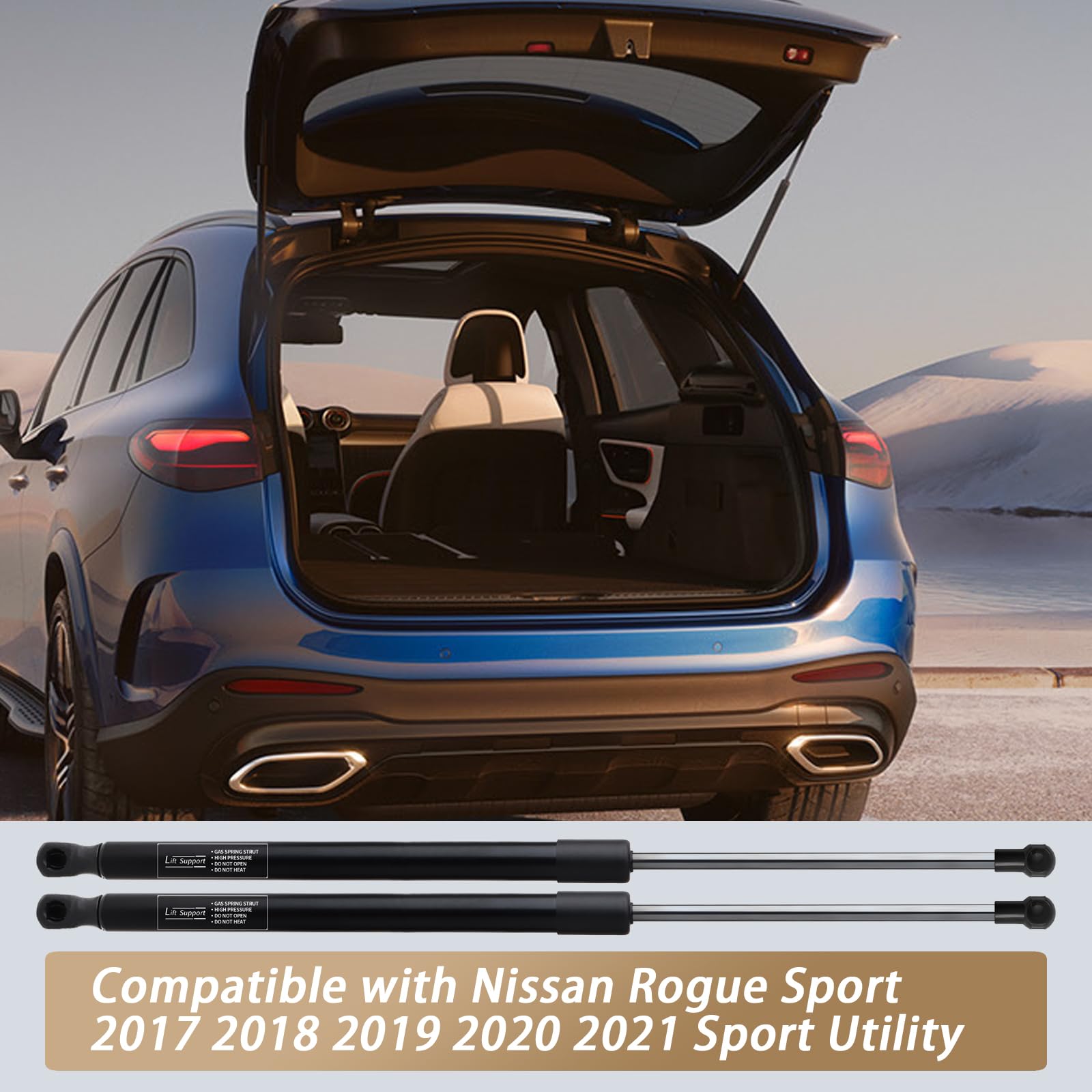 Kbkyawy 137lbf gas spring provides smooth, controlled tailgate motion.