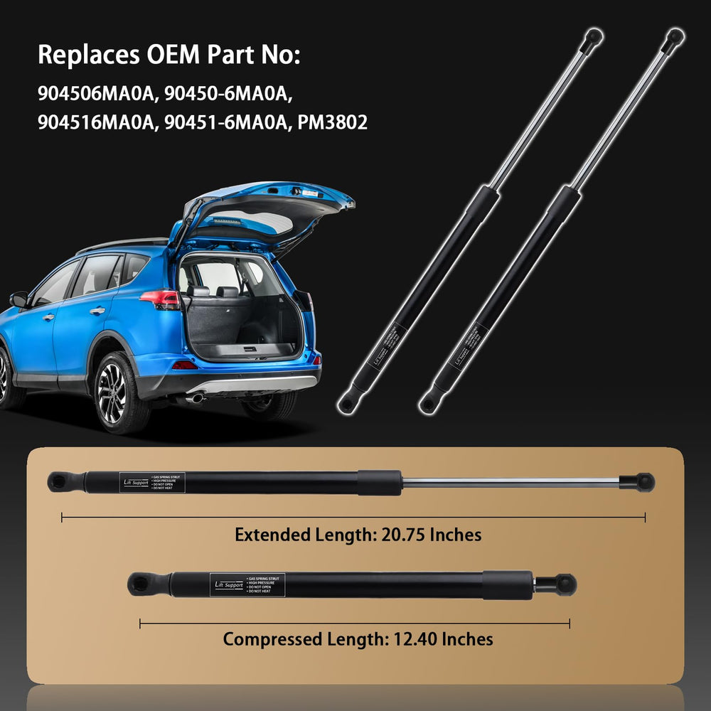Kbkyawy Rogue Sport lift supports replace OEM 904506MA0A for an easy swap.