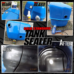 KBS Coatings Cycle Tank Sealer Kit contents laid out for efficient rust prep and sealing