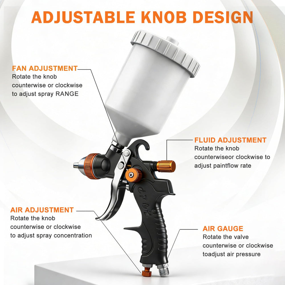 Close-up of 2-0mm nozzle designed for top coats and heavy paints
