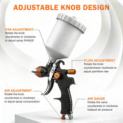 Close-up of 2-0mm nozzle designed for top coats and heavy paints