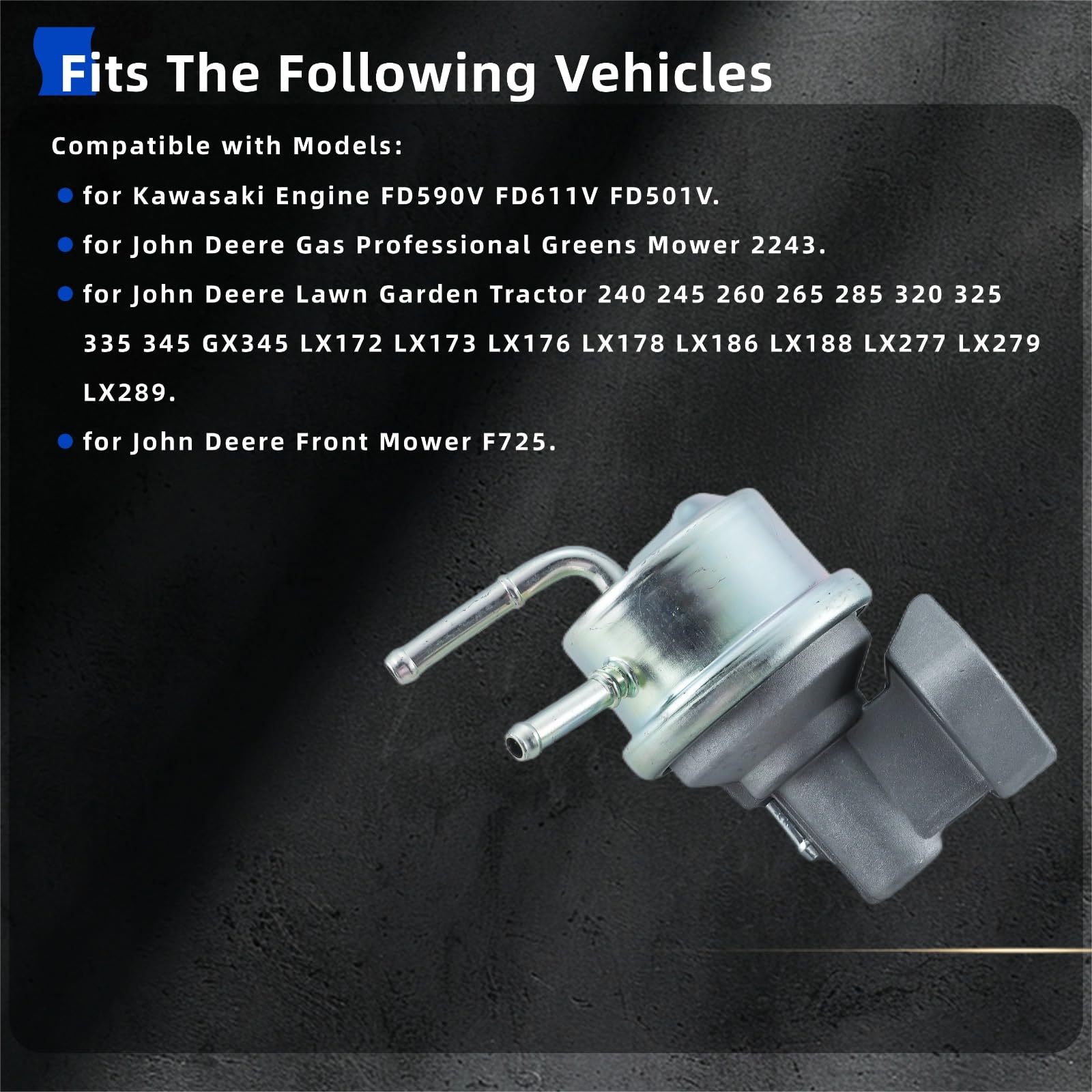 KD KISONIED Kawasaki FD501V fuel pump close-up wiring harness for durable performance.