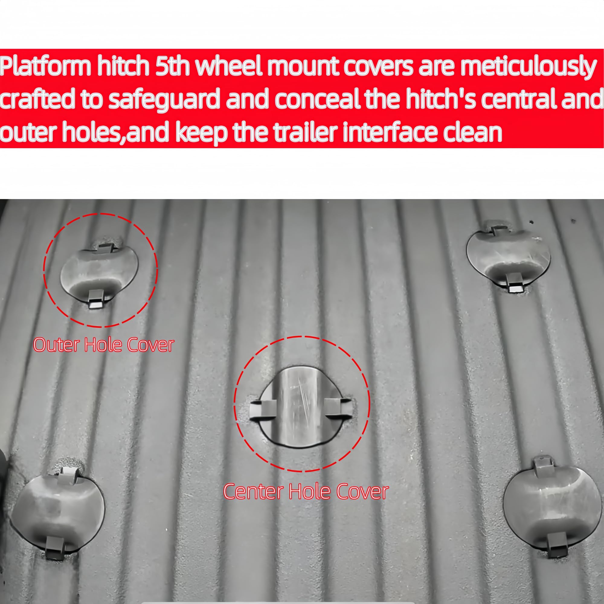 KDFUHRUI Platform Hitch 5th Wheel Cover close-up shows quality materials