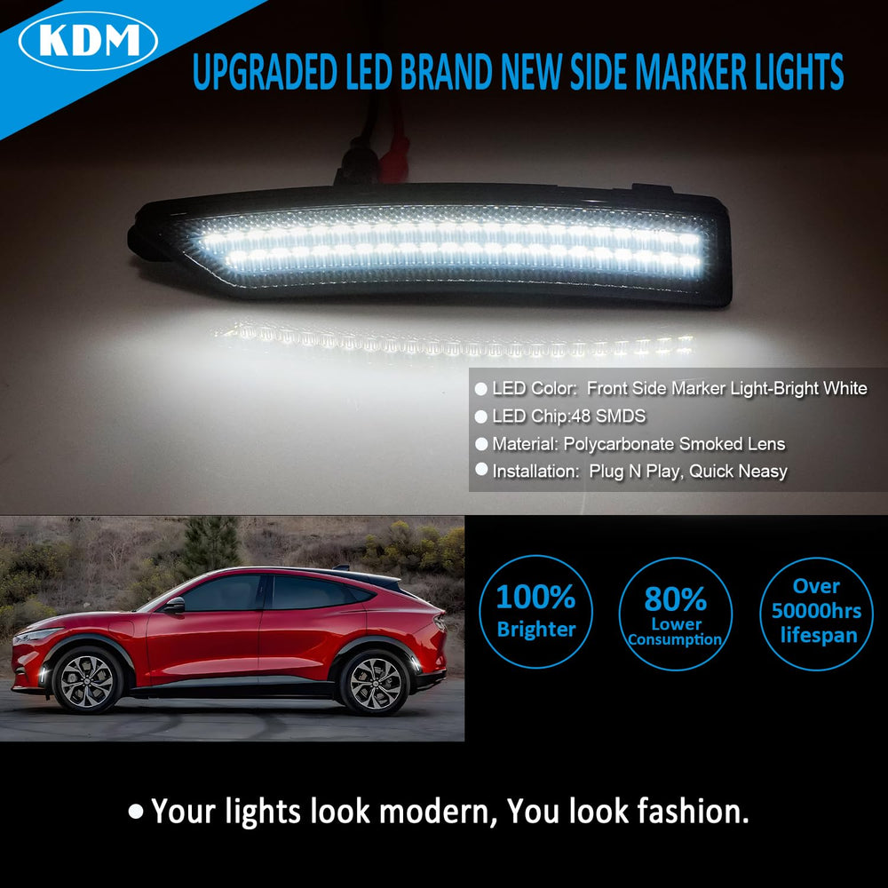 KDM LED smoked lens rear side marker adds rear presence for Ford Mustang Gen7