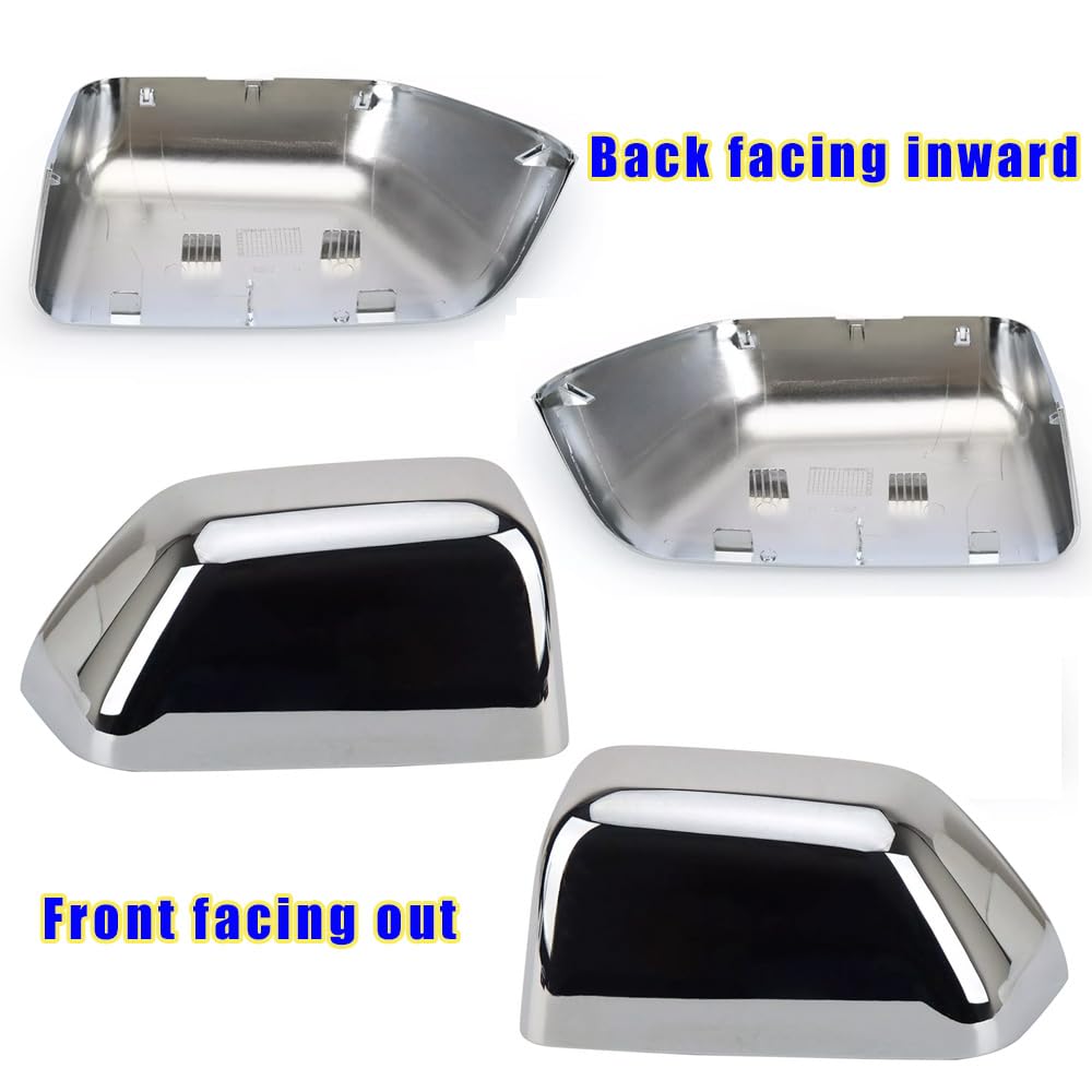 KDOWES chrome mirror cap front view shows polished aftermarket look.