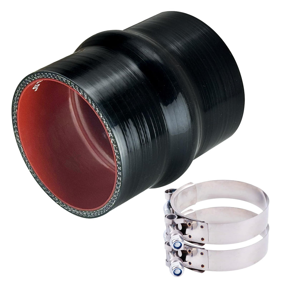 KDP 3.5-inch ID silicone hump hose coupler close-up for durable connections.