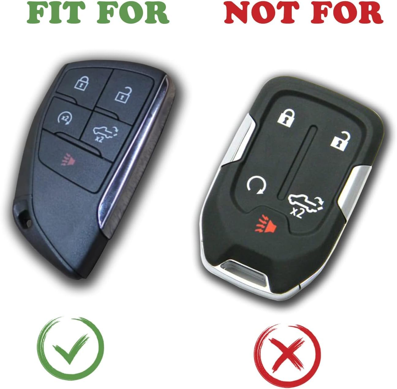 KEAIKE leather key fob cover on GMC Sierra 1500 showing premium texture.
