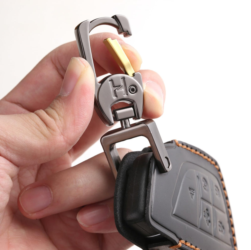 KEAIKE leather key fob cover with stylish appearance and practical protection.