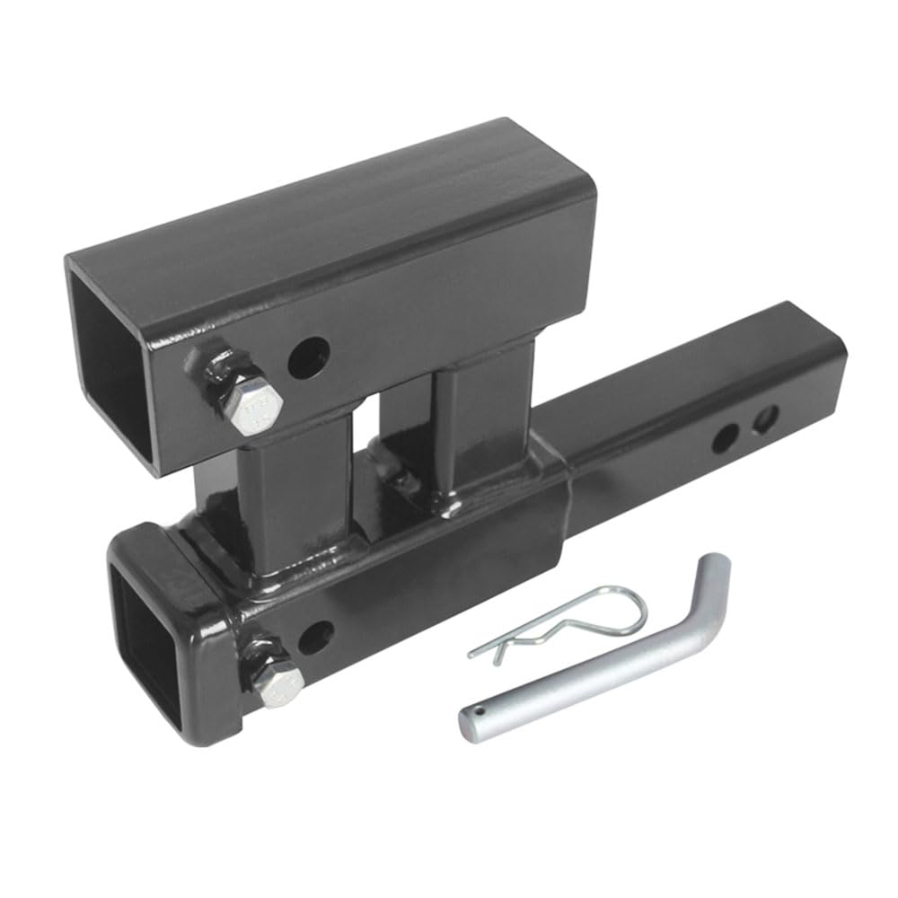 Keazet 2-in hitch extension assembly reveals dual receivers for flexible towing setups.
