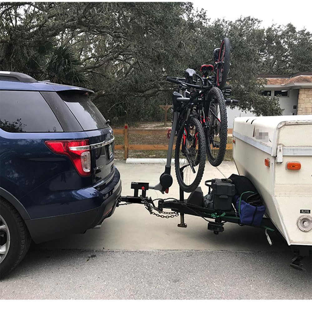 Keazet 2-in hitch extension bike rack and cargo carrier combo in use.