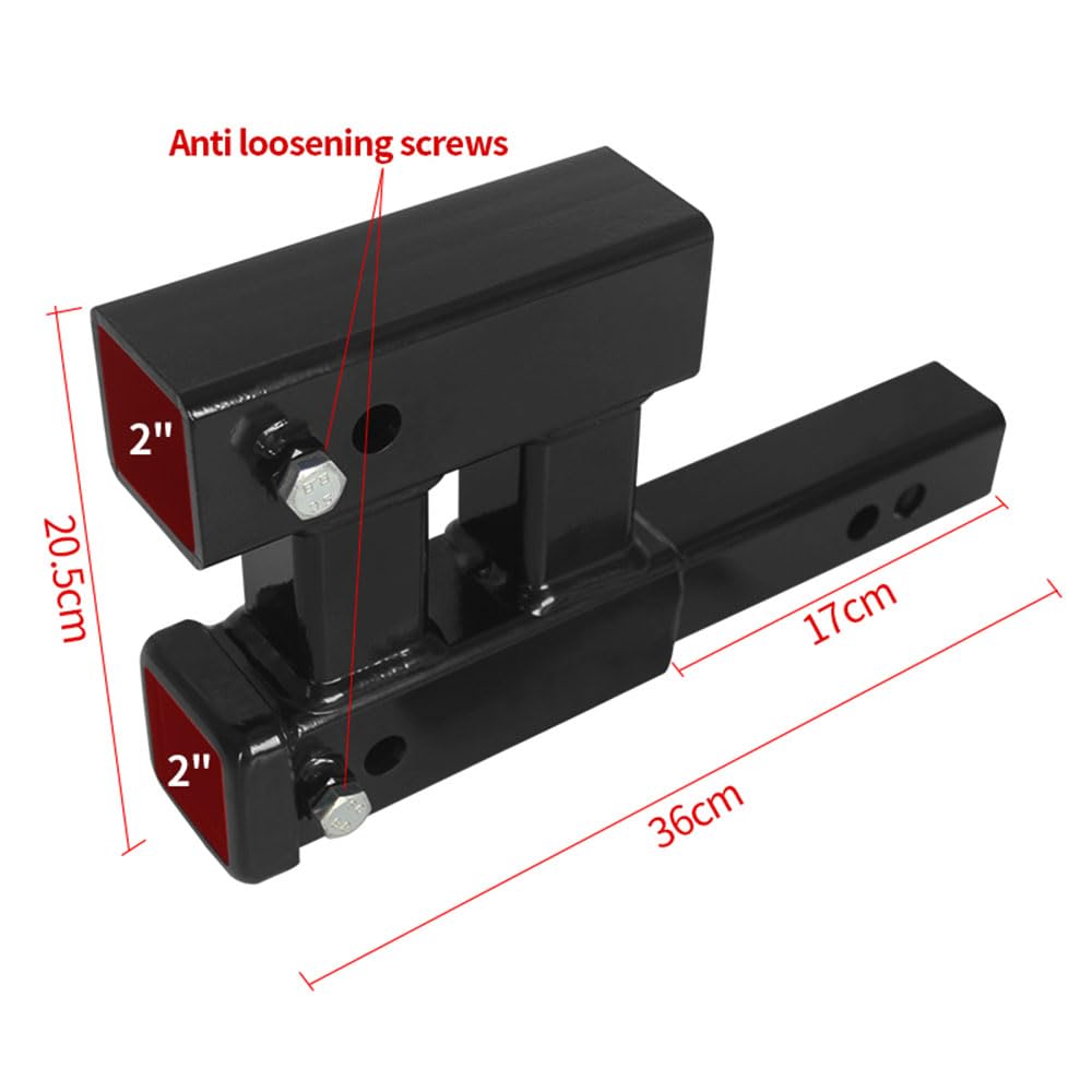 Keazet 2-in hitch extension dual-post design enhances load support during journeys.