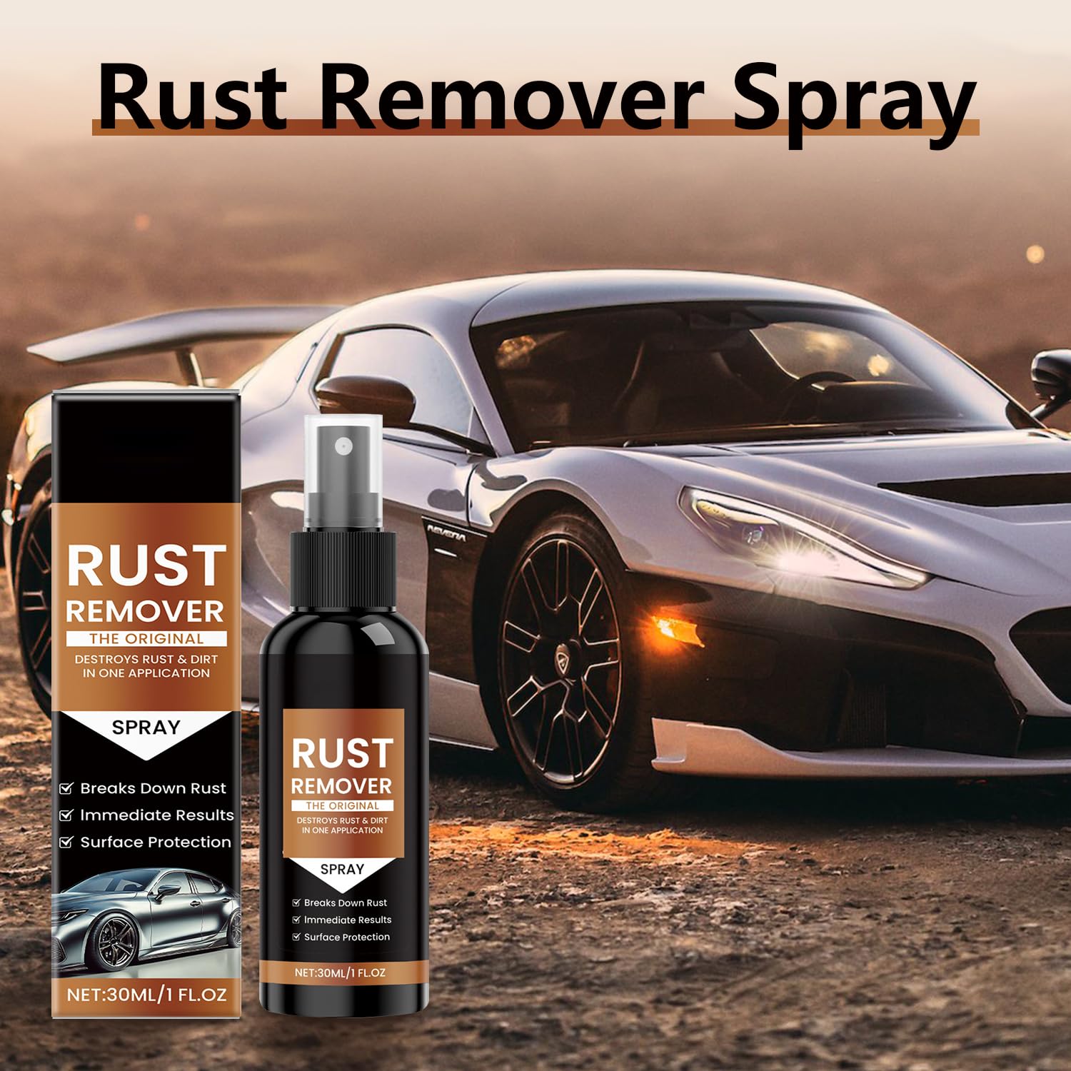 Easy spray and wipe action demonstrates quick cleanup with KEBEGE Nexa rust remover