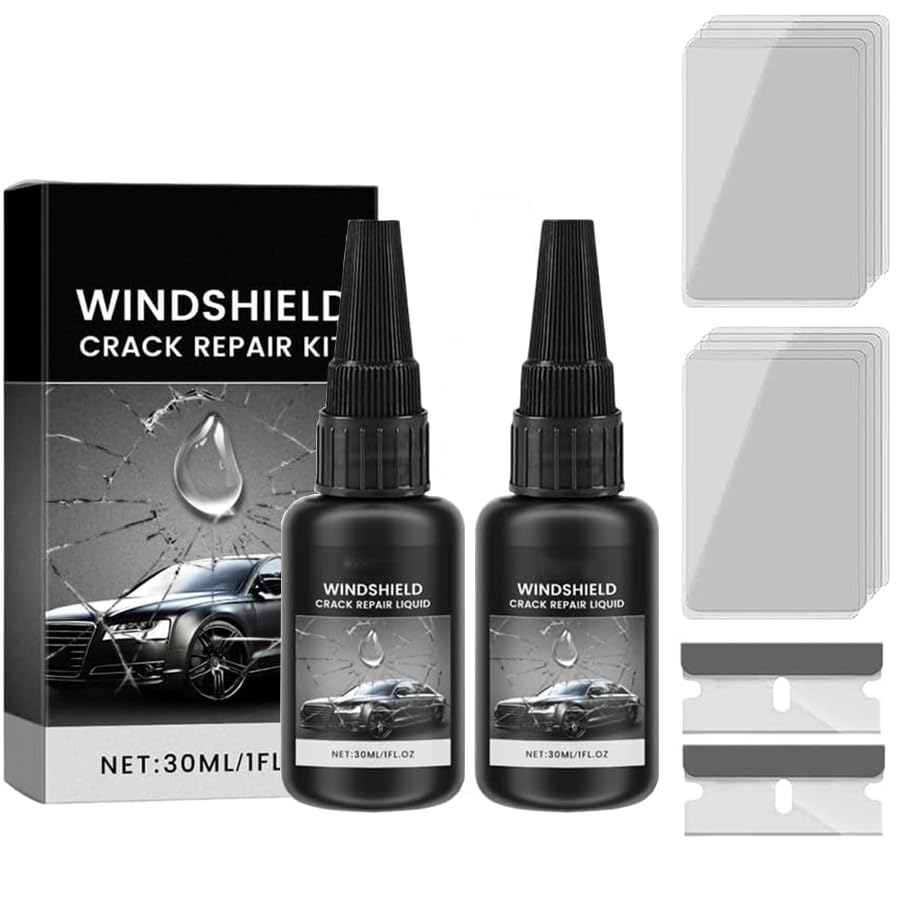 KEBEGE windshield crack repair kit front crack application helps seal chips quickly.