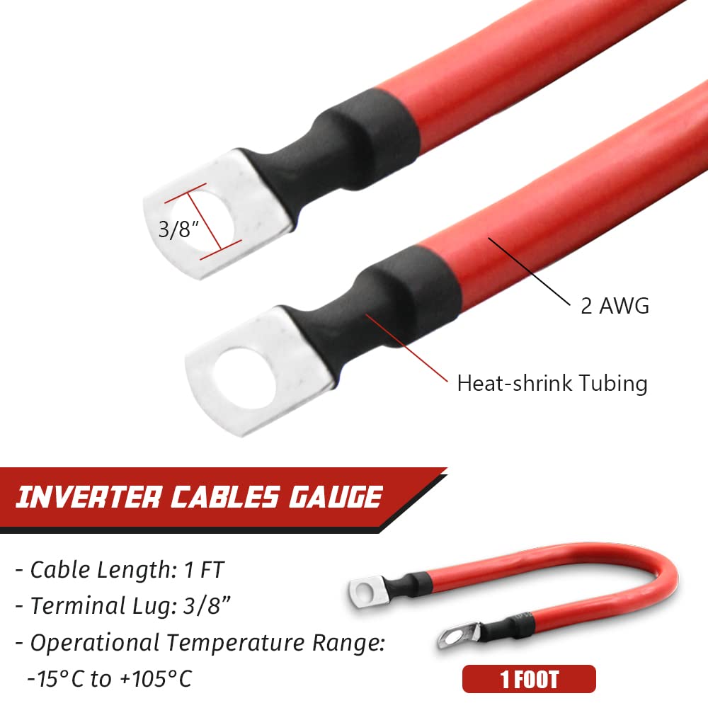 KEDAKEJI tin-plated terminals on 3/8 ring ends for corrosion resistance