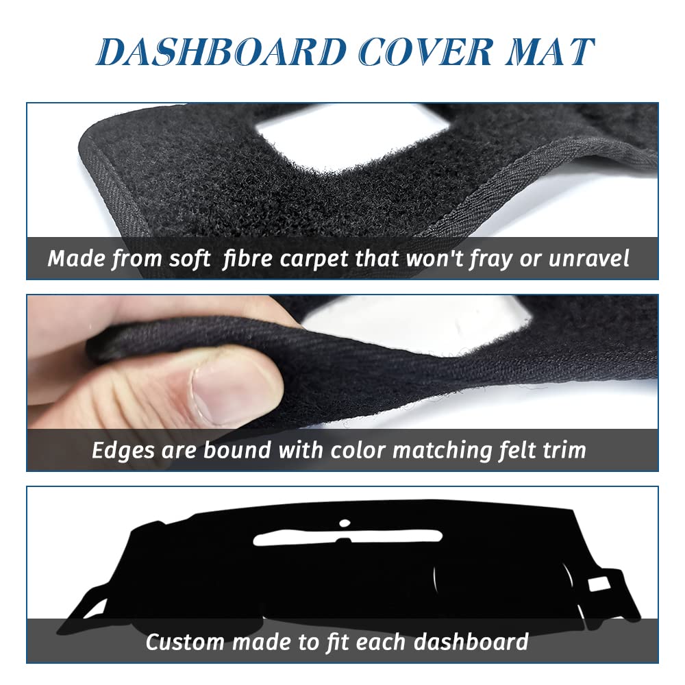 KEDAKEJI UV-blocking dash cover shields the instrument panel from sun damage.