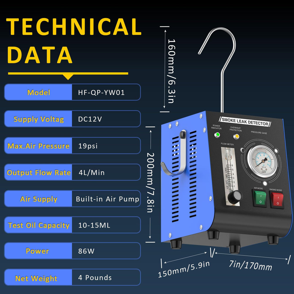Kedite smoke machine 19 psi output visualizing leaks during inspection