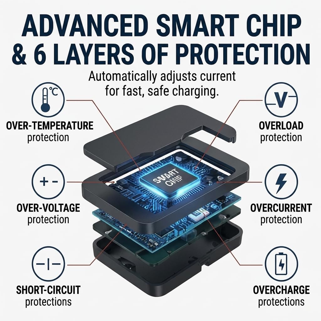 Keedin dual QC3.0 ports support fast charging for compatible devices