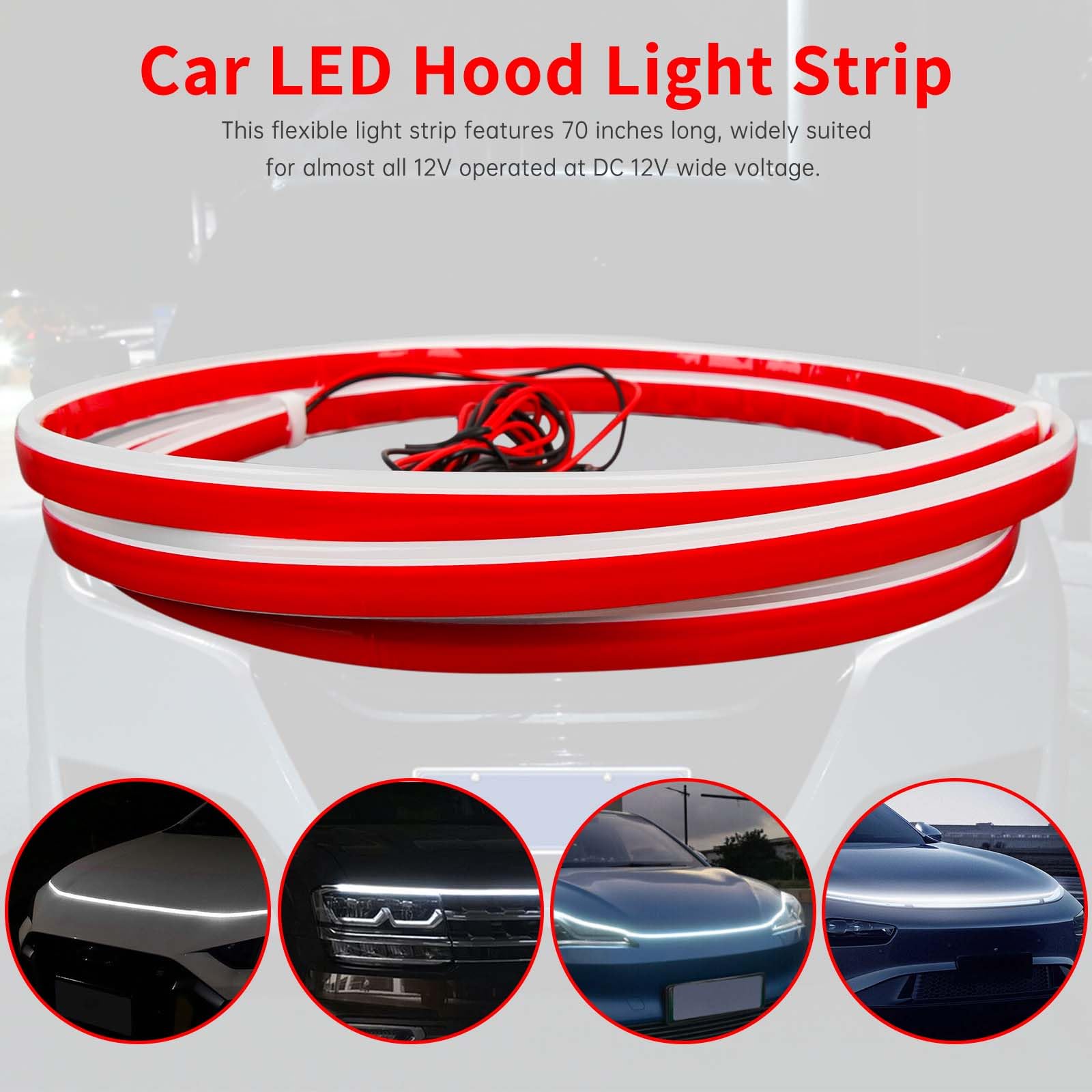 Keepdsgn soft silicone hood lights flexible and non-heating for safe mounting.