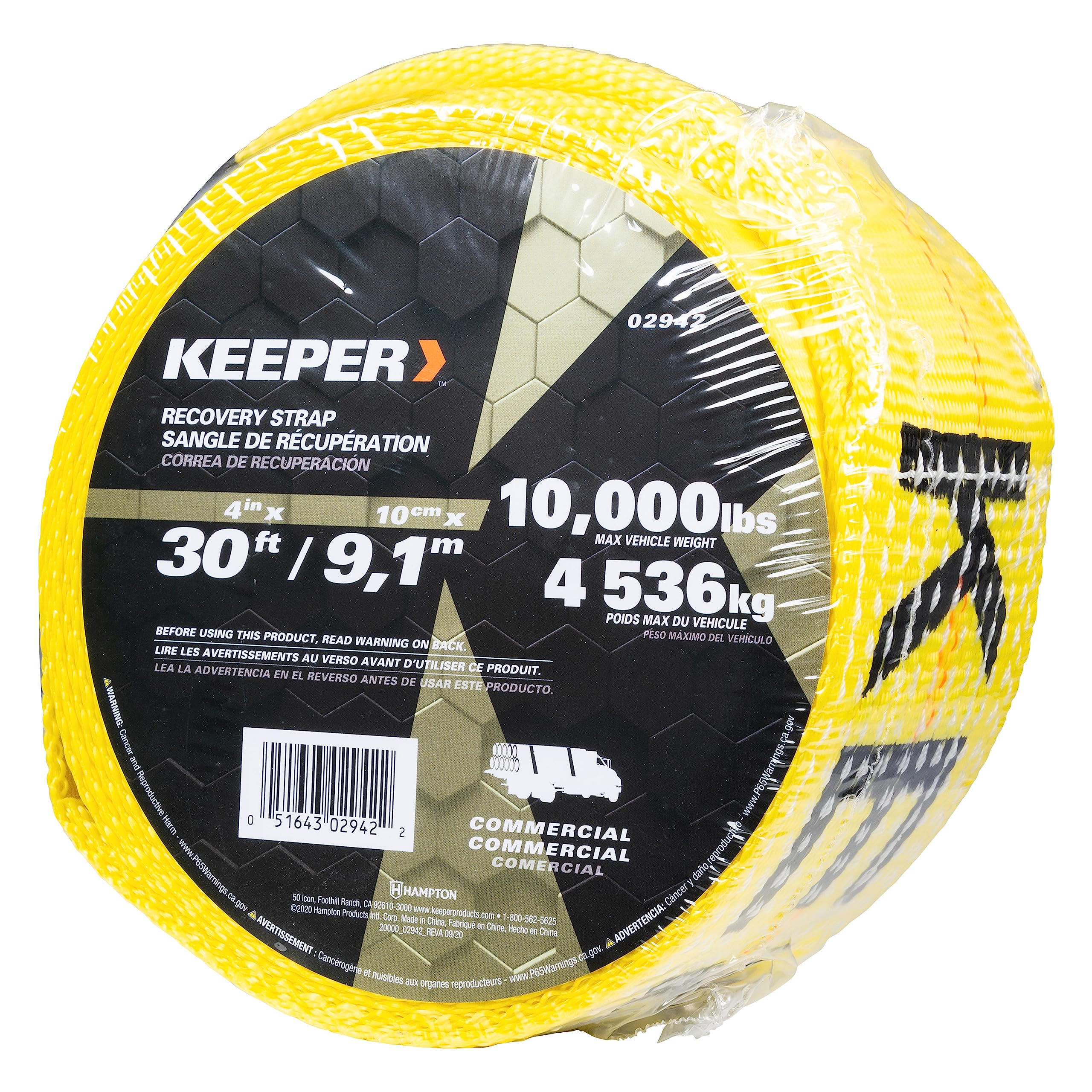 Keeper strap suits mid-sized trucks and SUVs for roadside recoveries.