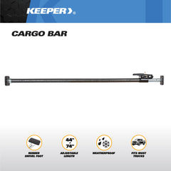 KEEPER silver vein finish cargo bar shows durability while holding cargo in SUV.