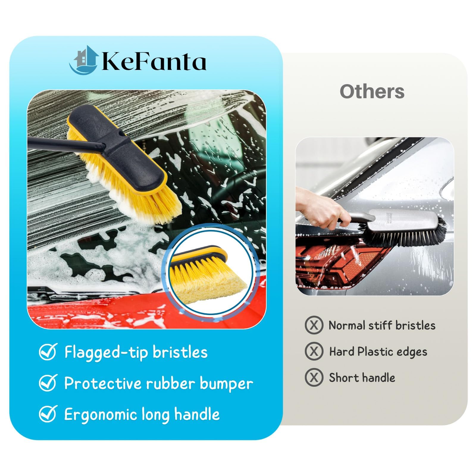 KeFanta extended pole for reaching high and low vehicle areas safely