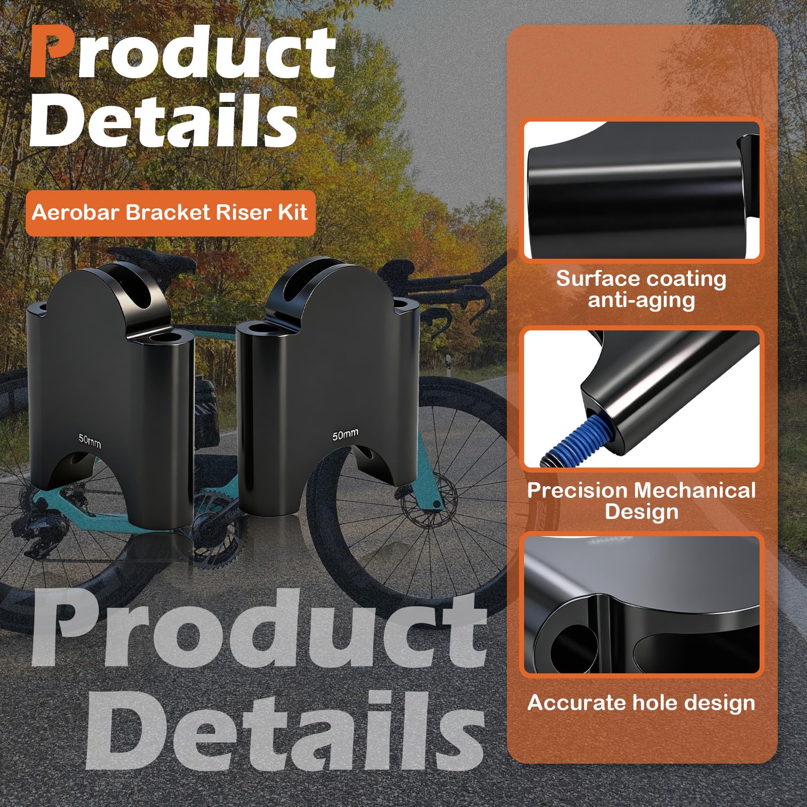 Kefly Aerobar Bracket Riser kit with all hardware for simple installation.