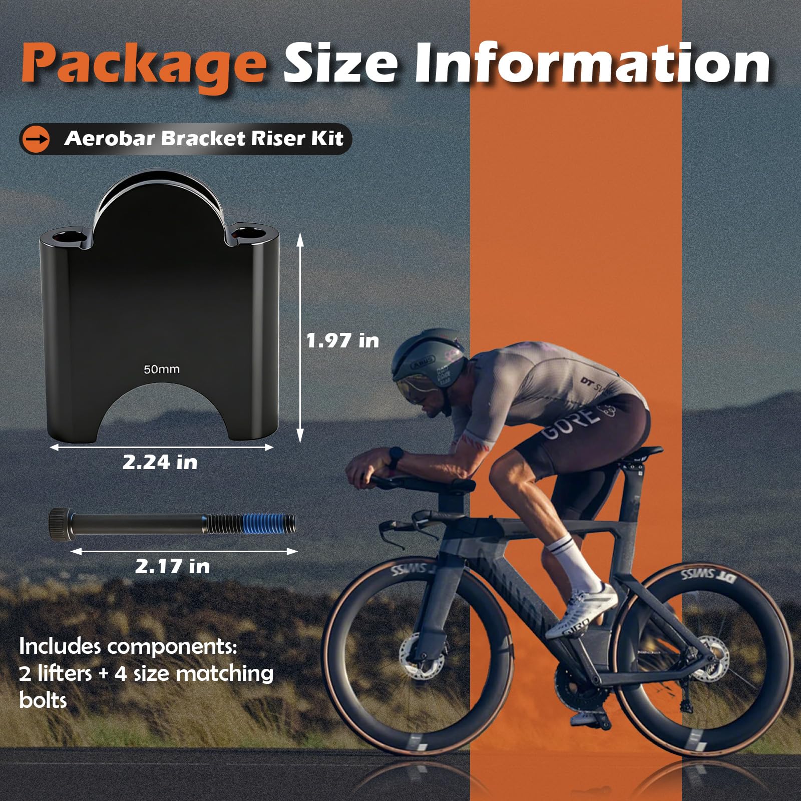 Scratch-resistant black anodized finish on Kefly Aerobar Bracket Riser resists wear.