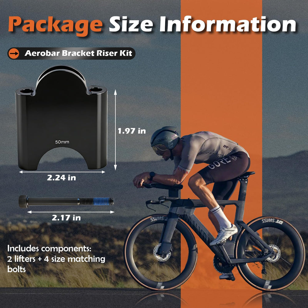 Scratch-resistant black anodized finish on Kefly Aerobar Bracket Riser resists wear.