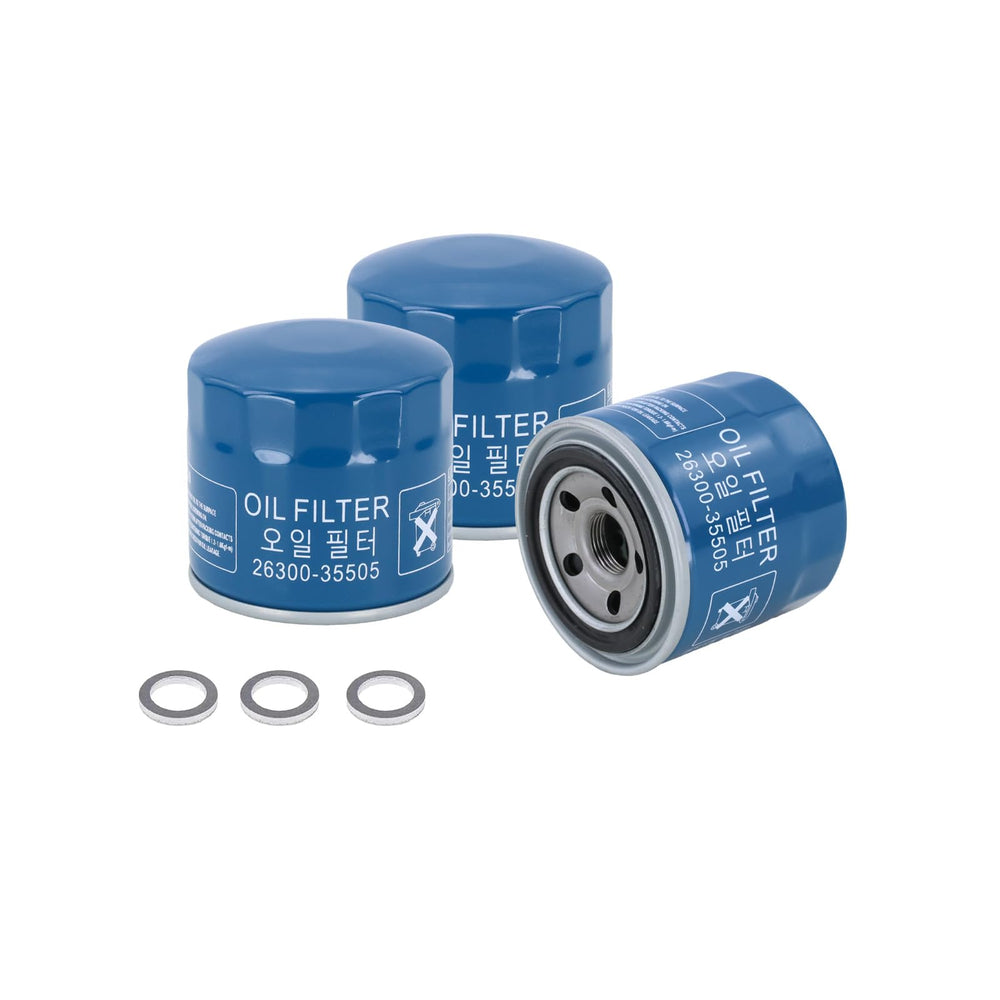 Kefly engine oil filter 26300-35505 pack, ready for installation and protection.