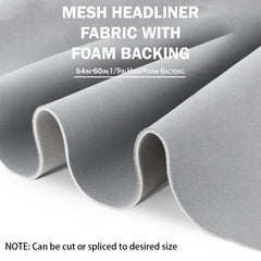 Close-up of foam-backed headliner detail for rigidity and sag resistance.