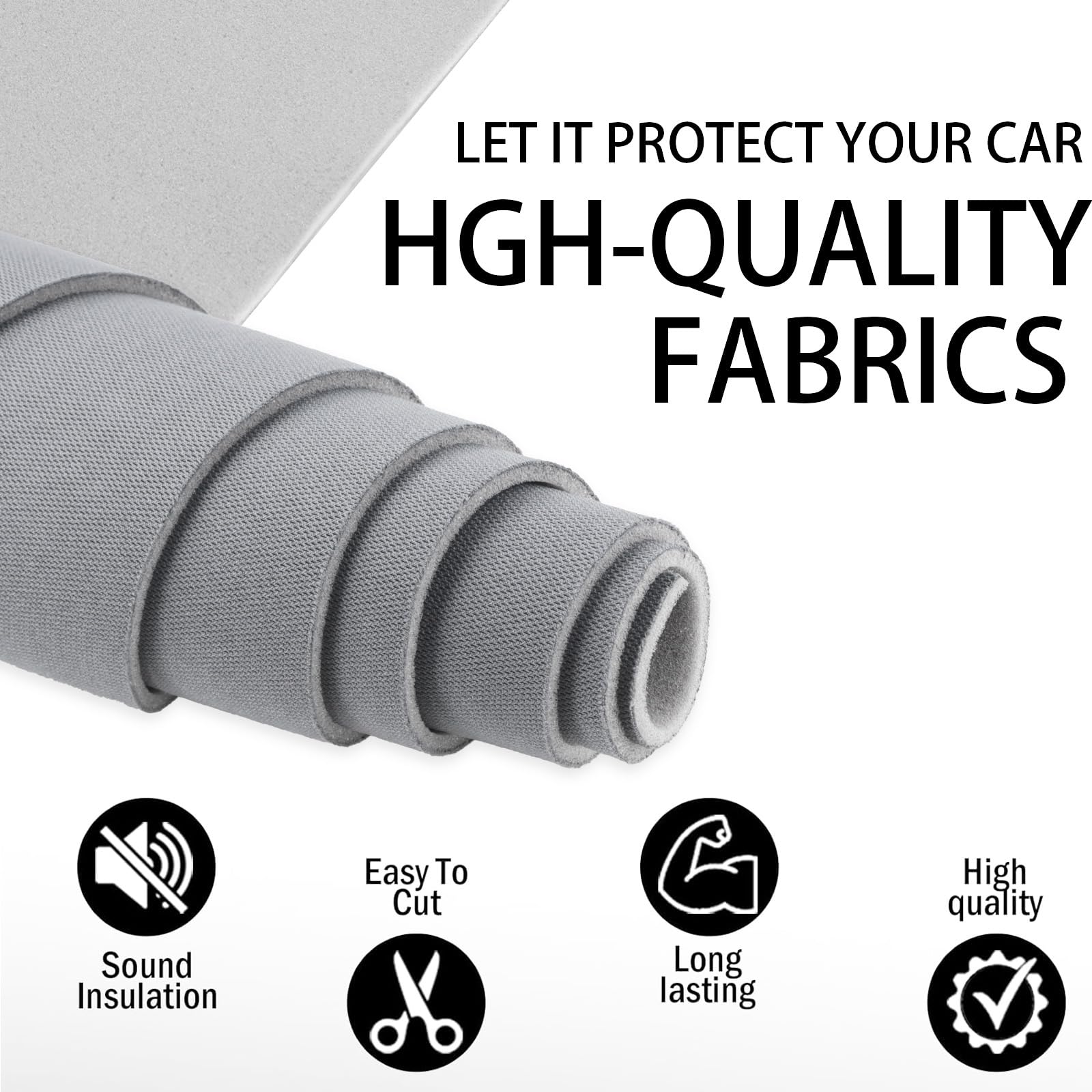 Kefly headliner installed in a vehicle interior for refurbishment.
