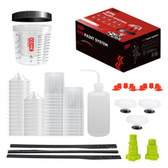 KEHE Refinish disposable paint cups kit for 20 oz with integrated filtration and calibration