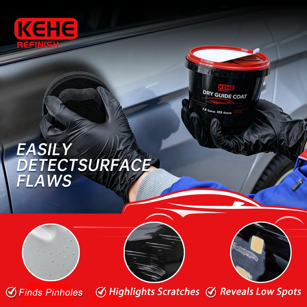 KEHE REFINISH ultra-fine powder 2000-grit reveals fine scratches and pinholes.