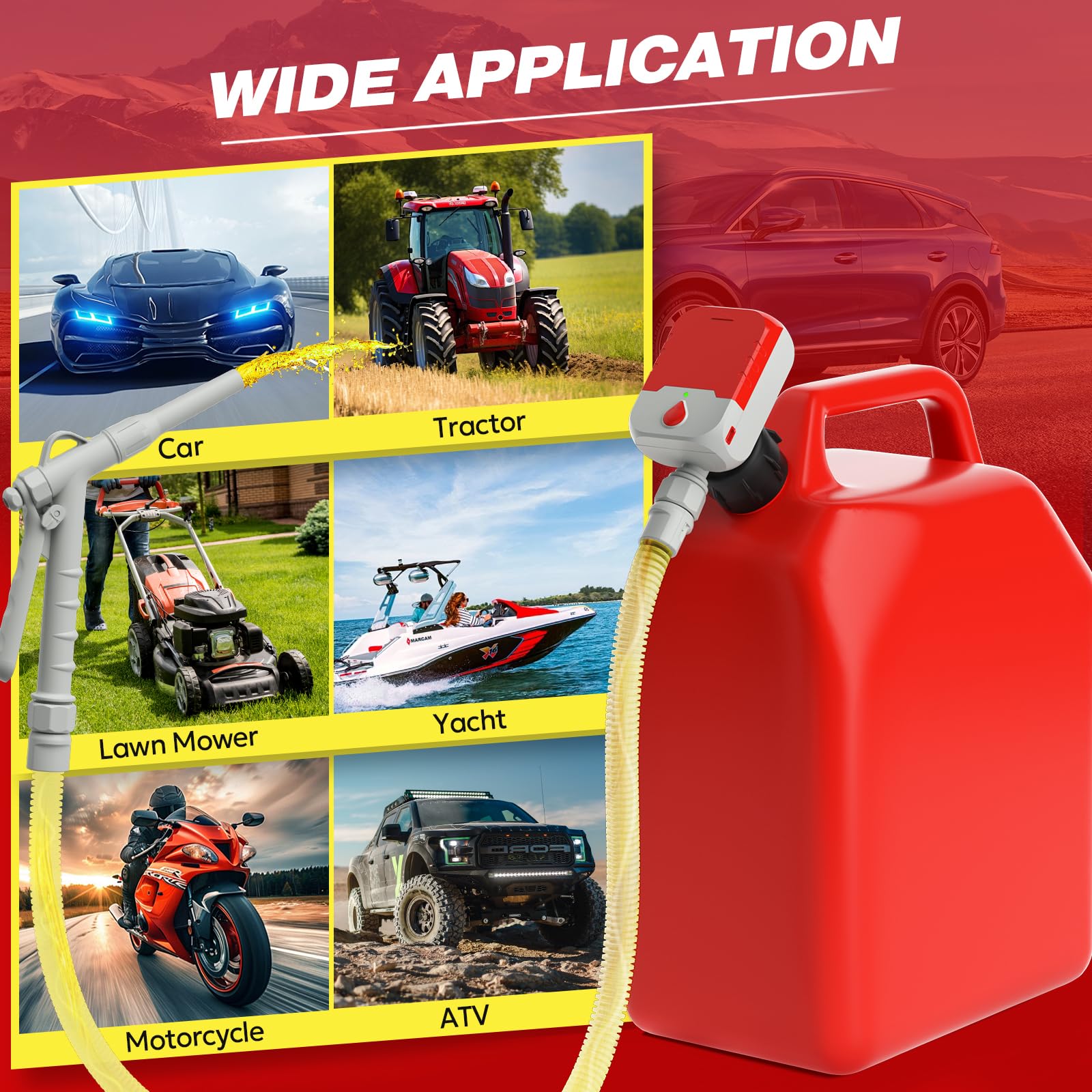 Keimi gasoline, diesel, and kerosene transfer pump in action for multi-fuel tasks