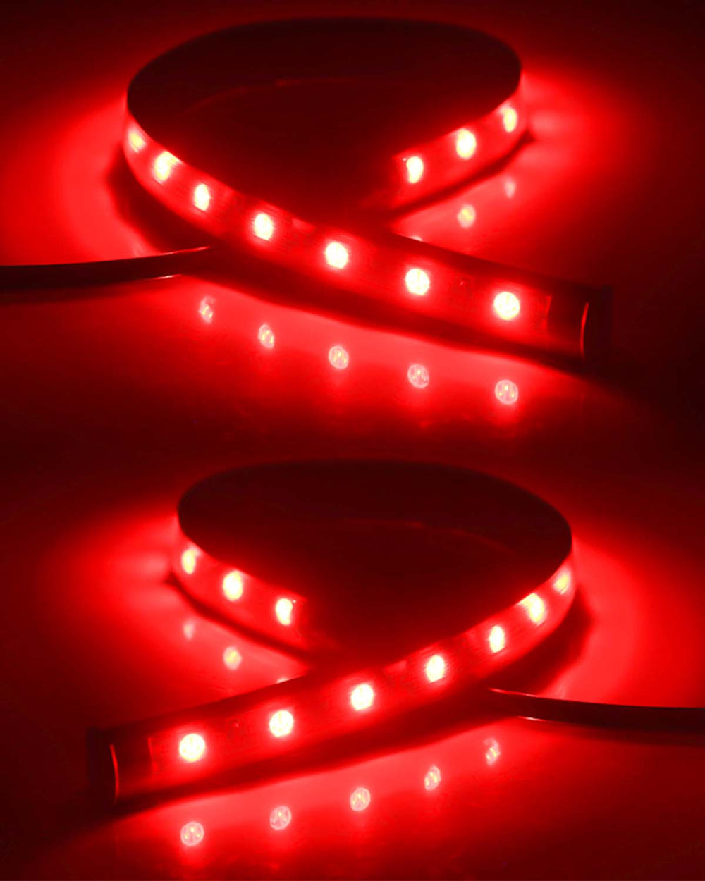 Keiurot 4-pack red LED strips for multiple vehicle uses.