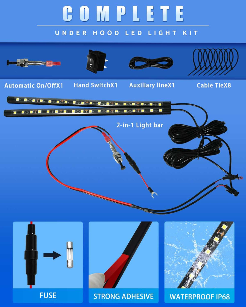 Keiurot 12V compatible kit fits cars, SUVs, trucks, and campers.