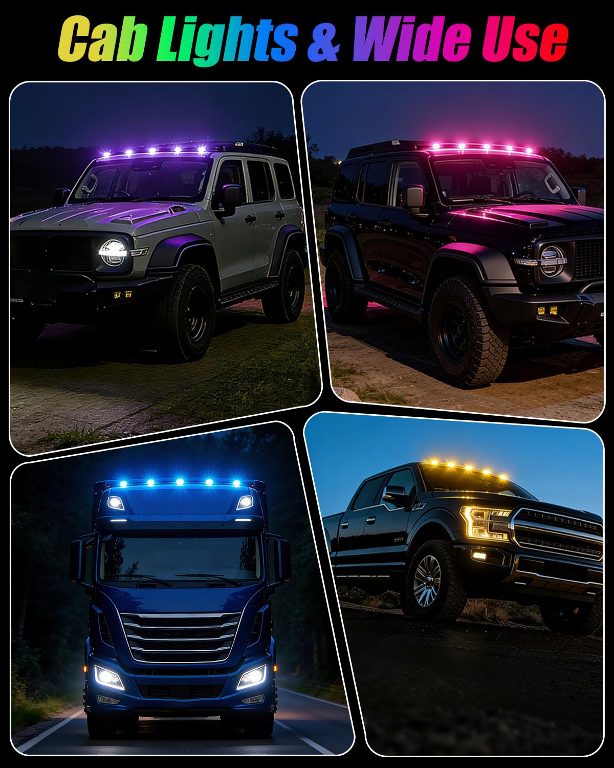 Keiurot eight-color static glow setting on cab lighting