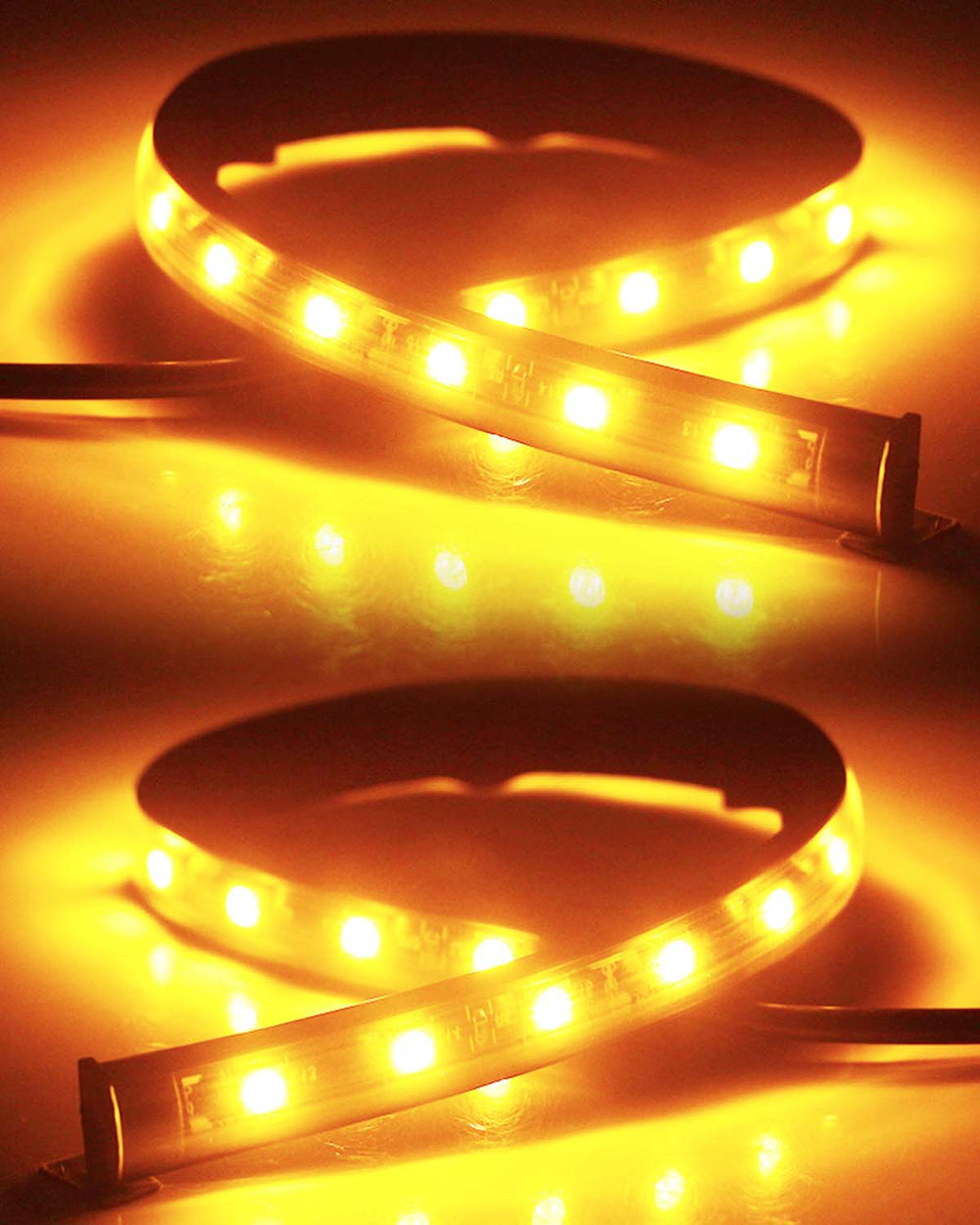 Keiurot amber LED strip golf cart underglow enhances safety and ambiance.