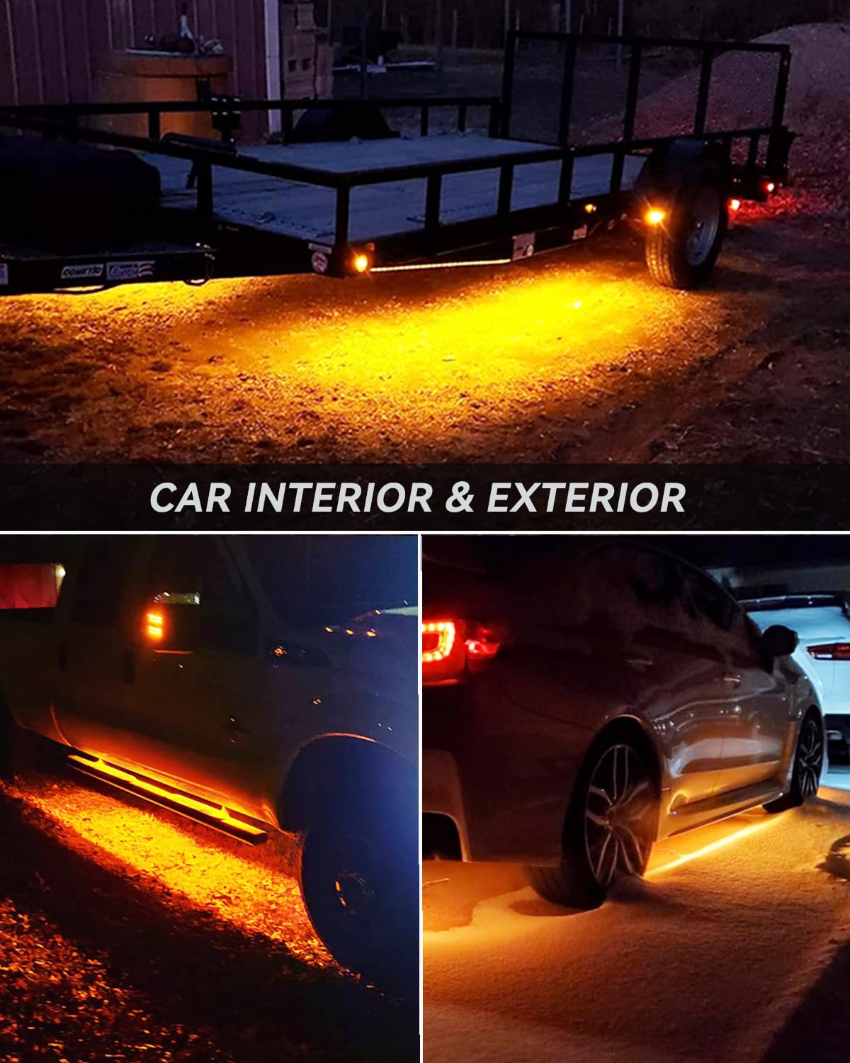Keiurot boat interior amber LED strip for marine ambiance and deck lighting.