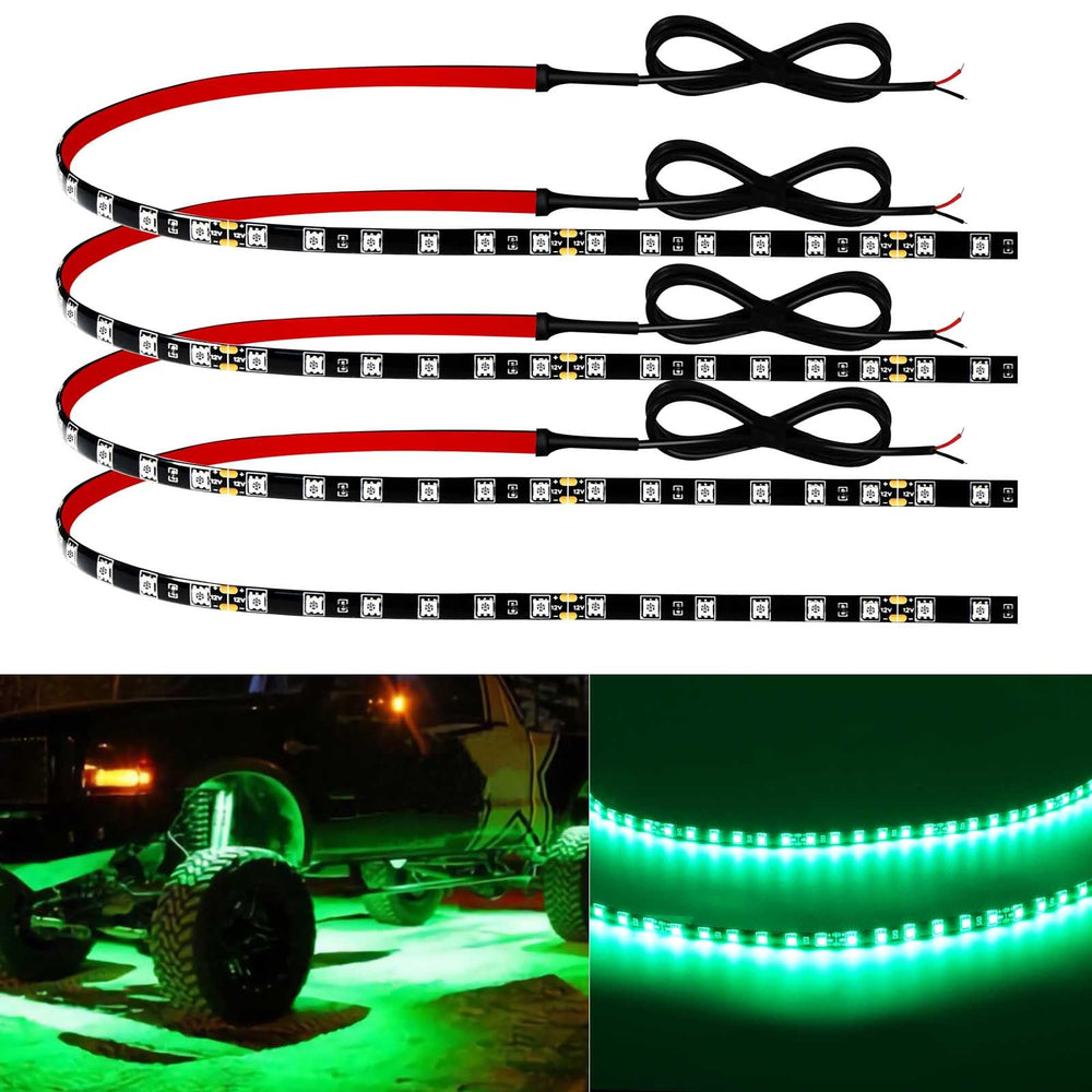 Keiurot green LED strip for car interior lighting, extendable and easy to install.